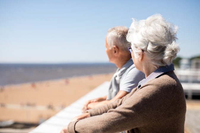 Aged couple at resort