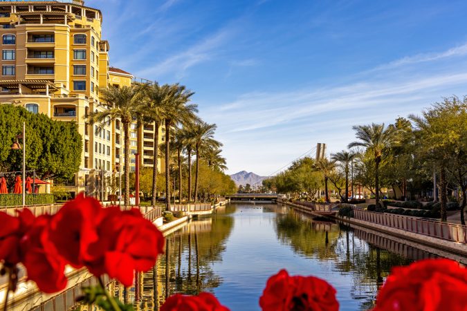 Scottsdale Arizona Waterfront Canal Scene
